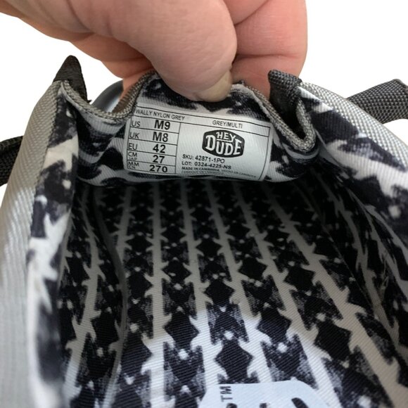 NEW Hey Dude Mens Wally Nylon Mens Loafer Shoes Size 9 Grey‎ Shoe - Picture 12 of 15